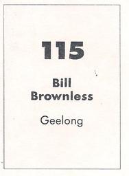 1990 Select AFL Stickers #115 Bill Brownless Back